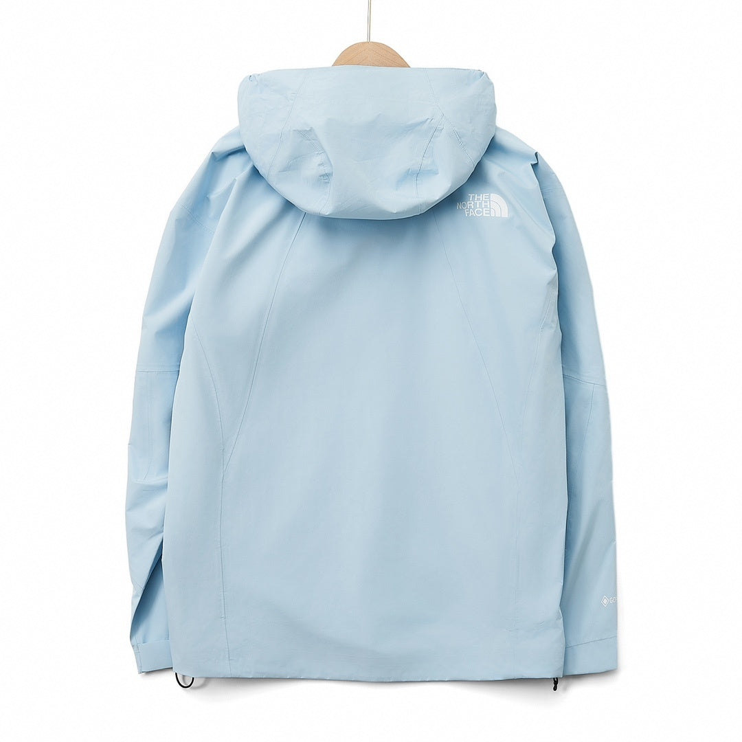 The North Face Summit Series  Hooded Windproof Camping Hiking Jacket Unisex Light Sky Blue