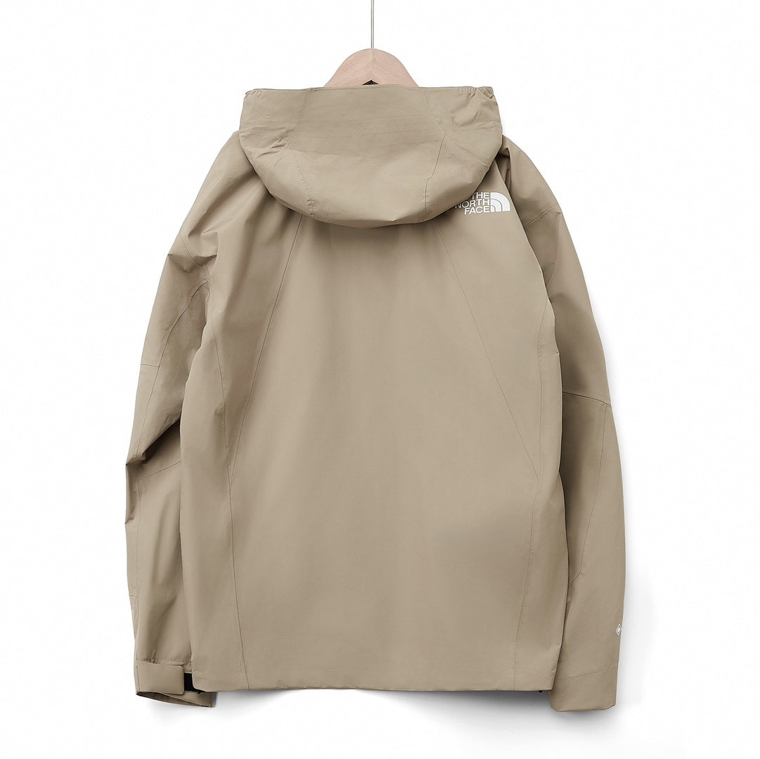 The North Face Summit Series  Hooded Windproof Camping Hiking Jacket Unisex Light Khaki