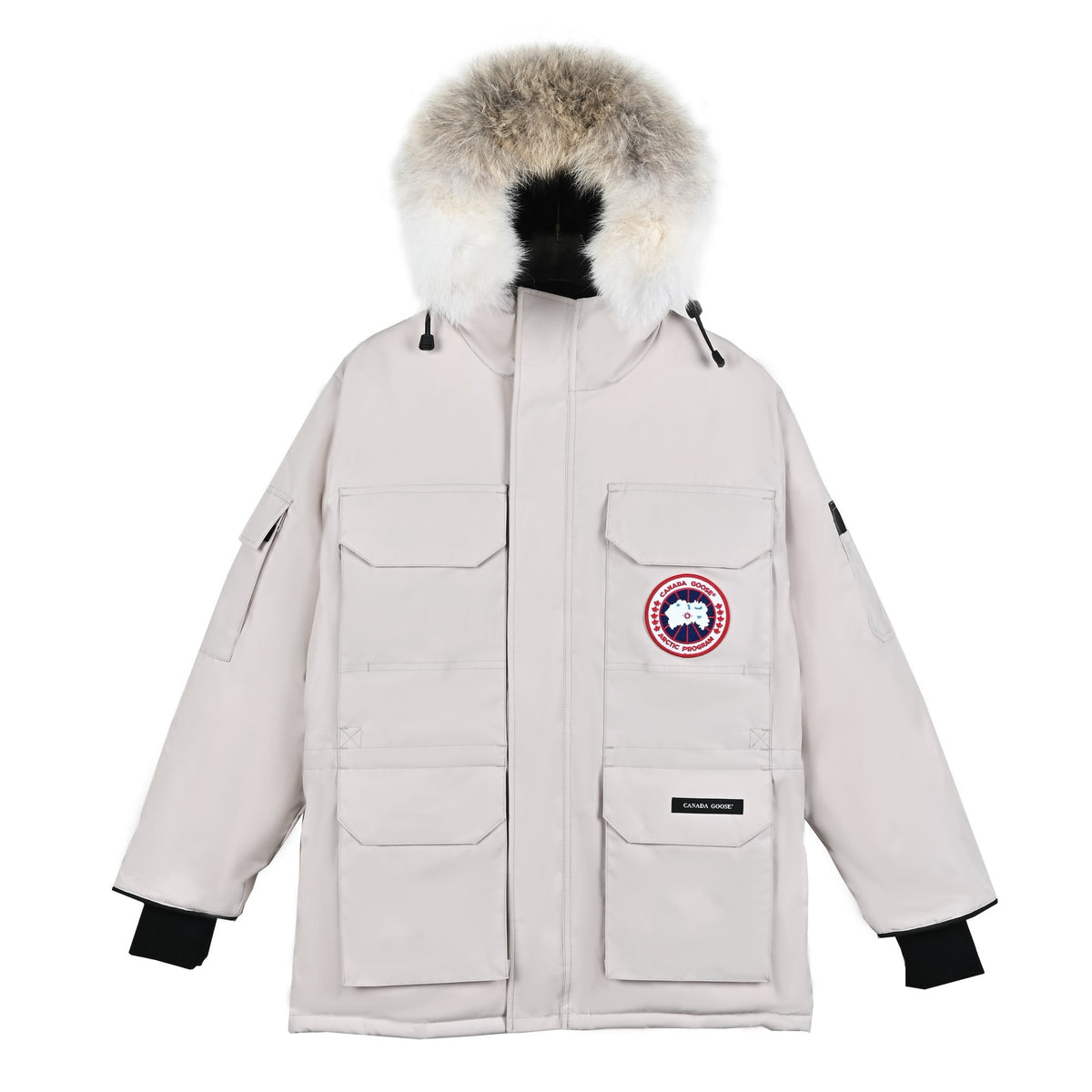 Canada Goose Expedition Cream Red Logo Winter Parka Men Women