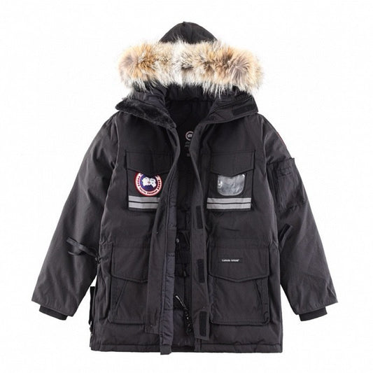 Canada Goose Snow Mantra Black Reflective Stripe Extreme Cold Parka Men Women