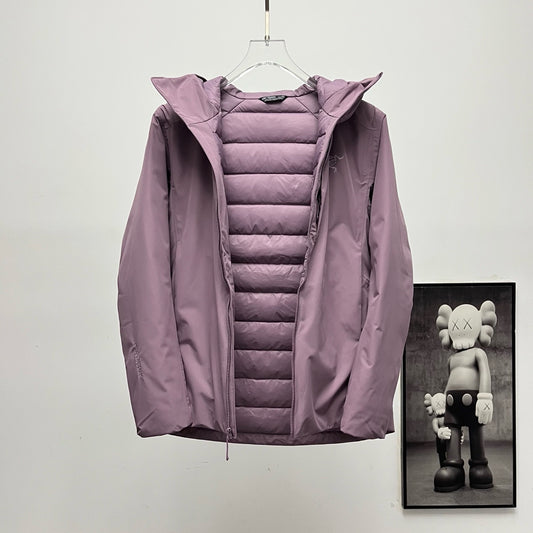 Arc'teryx Hooded Down Jacket | Winter Insulated Jacket Dusty Purple