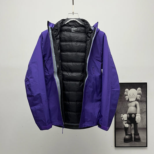 Arc'teryx 3-in-1 Hooded Down Jacket | Winter Layering System Purple