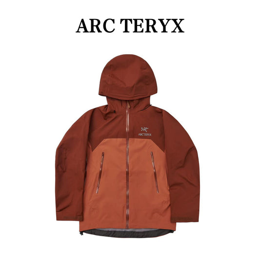 ARC TERYX AR Waterproof & Windproof Outdoor Jacket Shell Jacket Unisex Terracotta Two-Tone