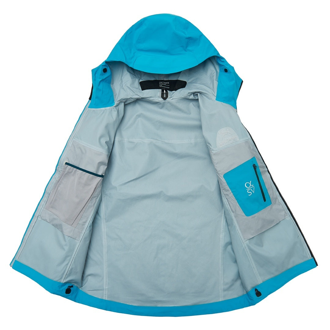 Arc'teryx Alpha SV Gen 6 Waterproof Hard Shell Hooded Jacket for Skiing Hiking Outdoor Unisex Labyrinth