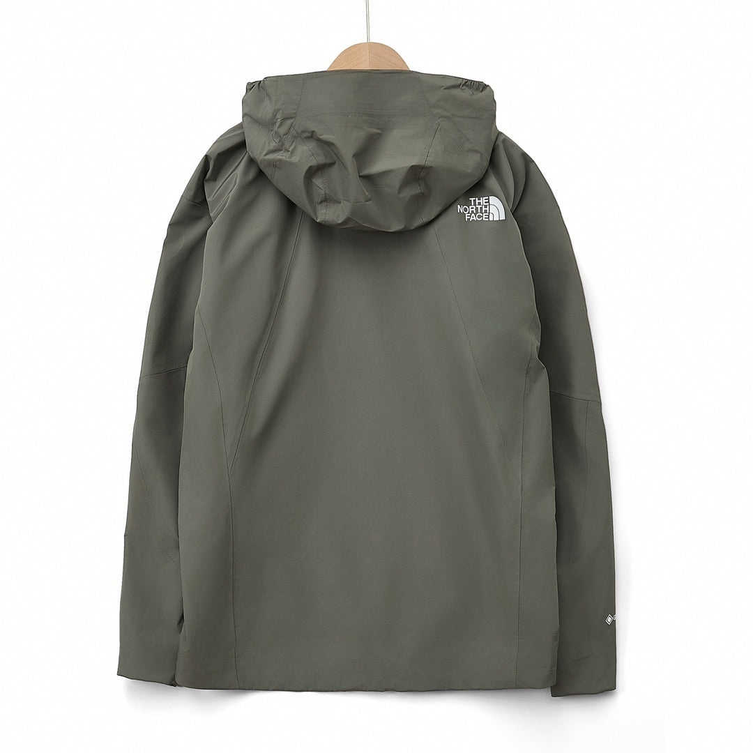 The North Face Summit Series  Hooded Windproof Camping Hiking Jacket Unisex Taupe Green