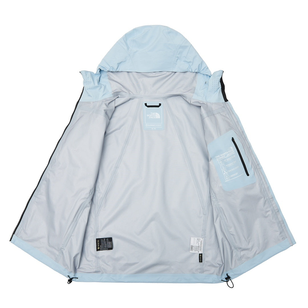 The North Face Summit Series  Hooded Windproof Camping Hiking Jacket Unisex Light Sky Blue
