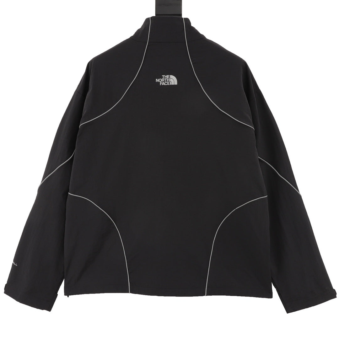 The North Face Taupe Brown Lightweight Windbreaker Full Zip Travel Outdoor Jacket Unisex Solid Black