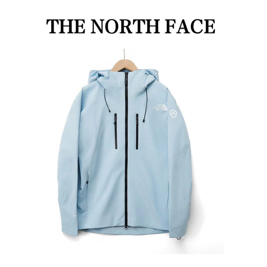 The North Face Summit Series  Hooded Windproof Camping Hiking Jacket Unisex Light Sky Blue