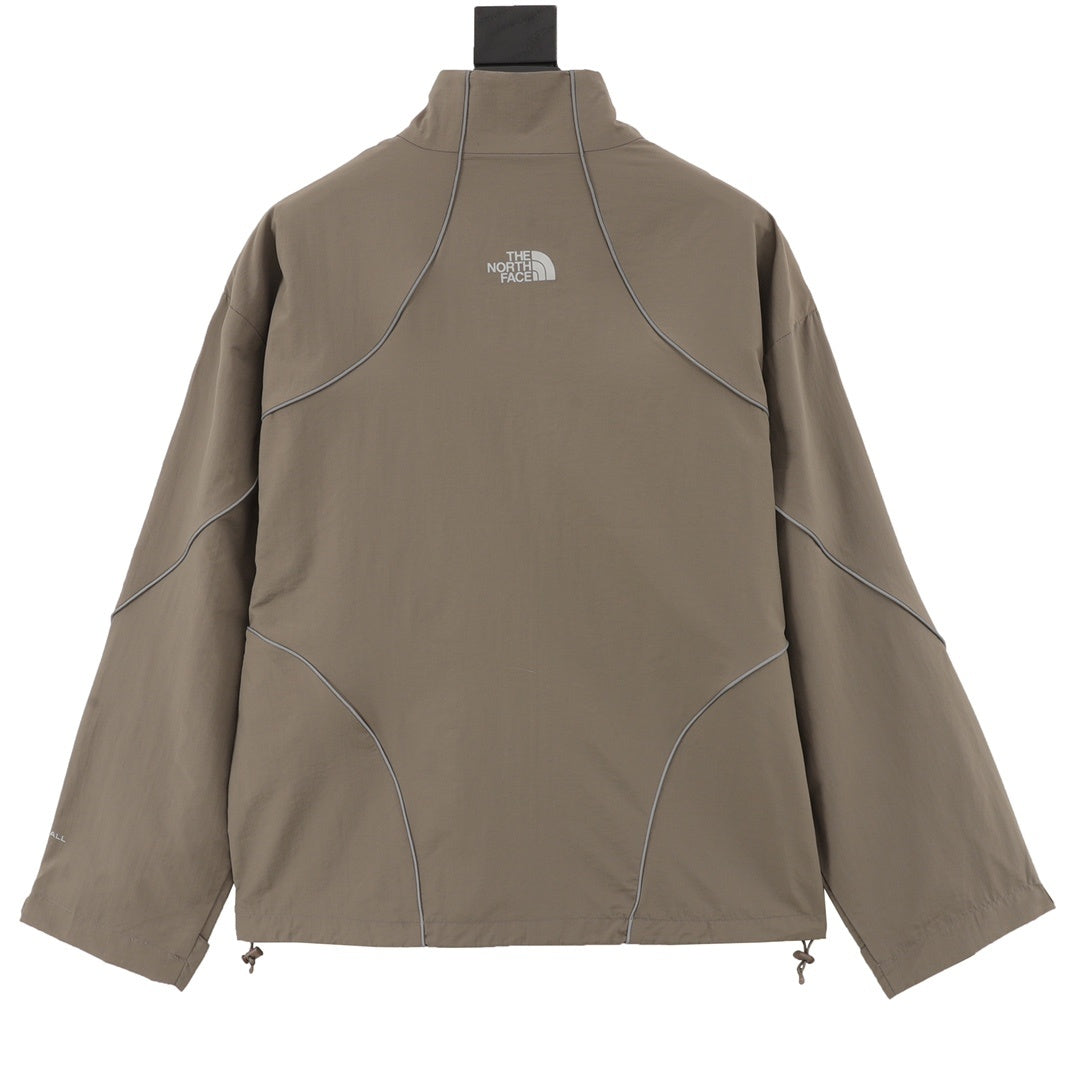 The North Face Taupe Brown Lightweight Windbreaker Full Zip Travel Outdoor Jacket Unisex Taupe Brown