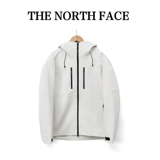 The North Face Summit Series  Hooded Windproof Camping Hiking Jacket Unisex Off White