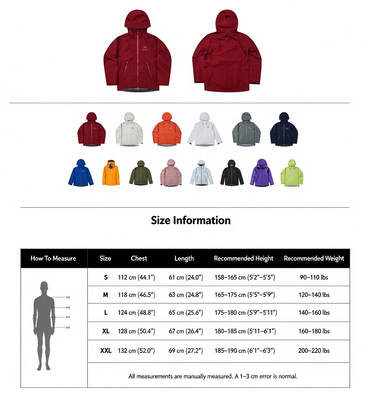 Arc teryx LT BETA Waterproof Hard Shell Hooded Jacket for Skiing Hiking Outdoor Unisex Bordeaux