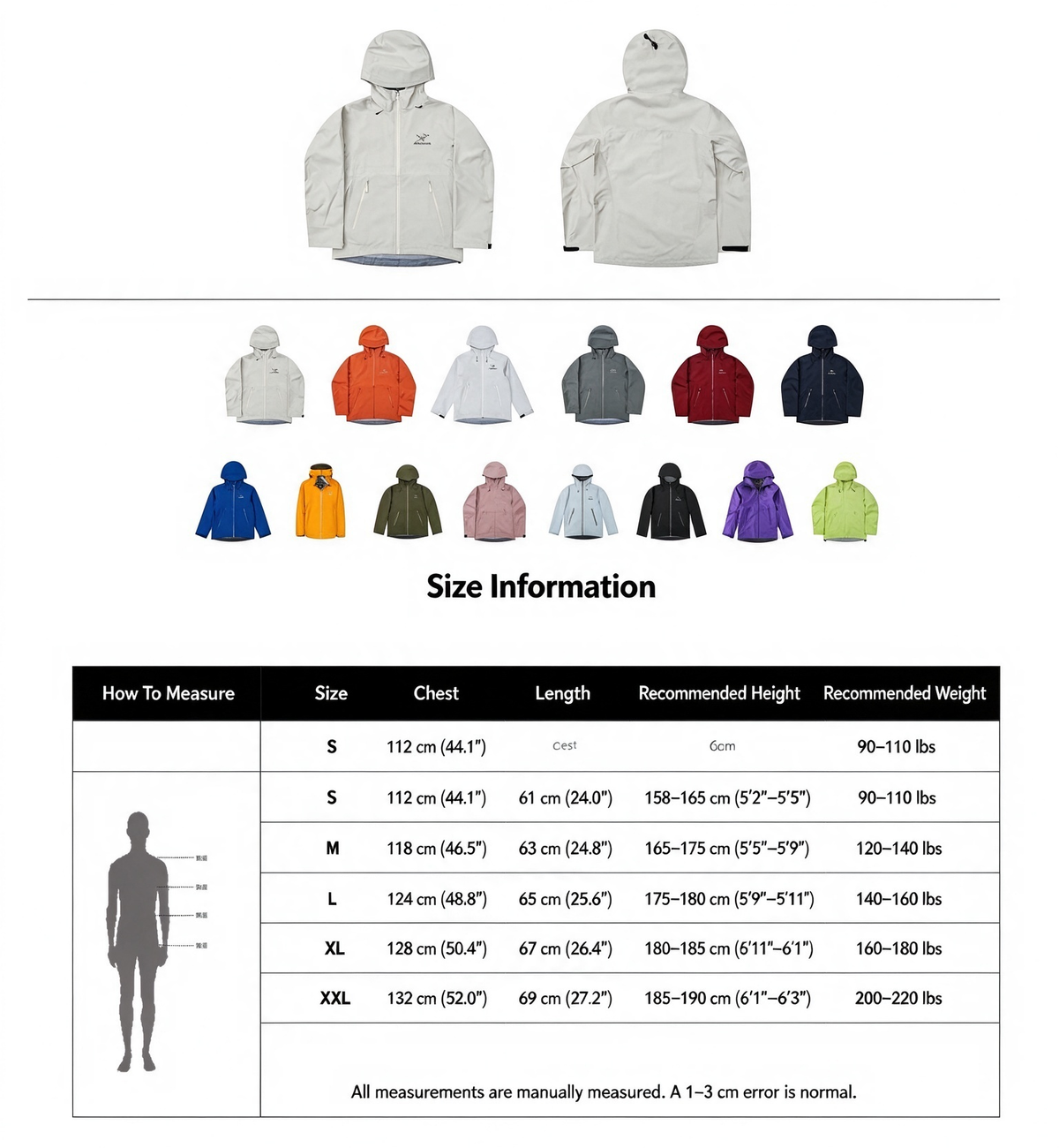 Arc teryx LT BETA Waterproof Hard Shell Hooded Jacket for Skiing Hiking Outdoor Unisex Cloud