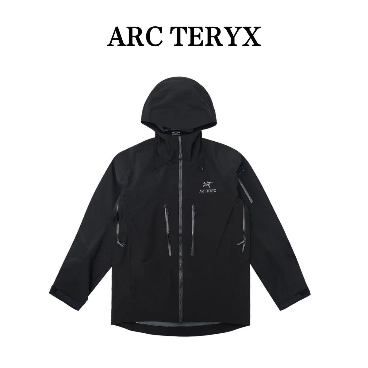 Arc'teryx Alpha SV Gen 6 Waterproof Hard Shell Hooded Jacket for Skiing Hiking Outdoor Unisex Black