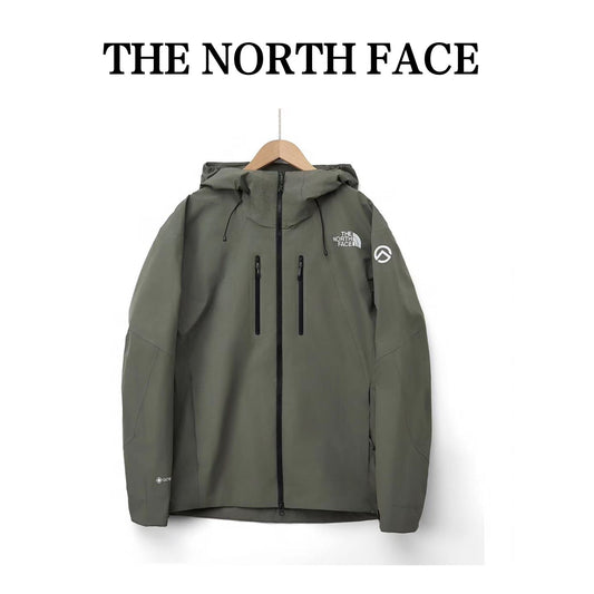 The North Face Summit Series  Hooded Windproof Camping Hiking Jacket Unisex Taupe Green