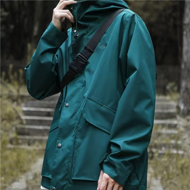 The North Face 5FC1 Hooded Windproof Camping Hiking Jacket Unisex Forest Green