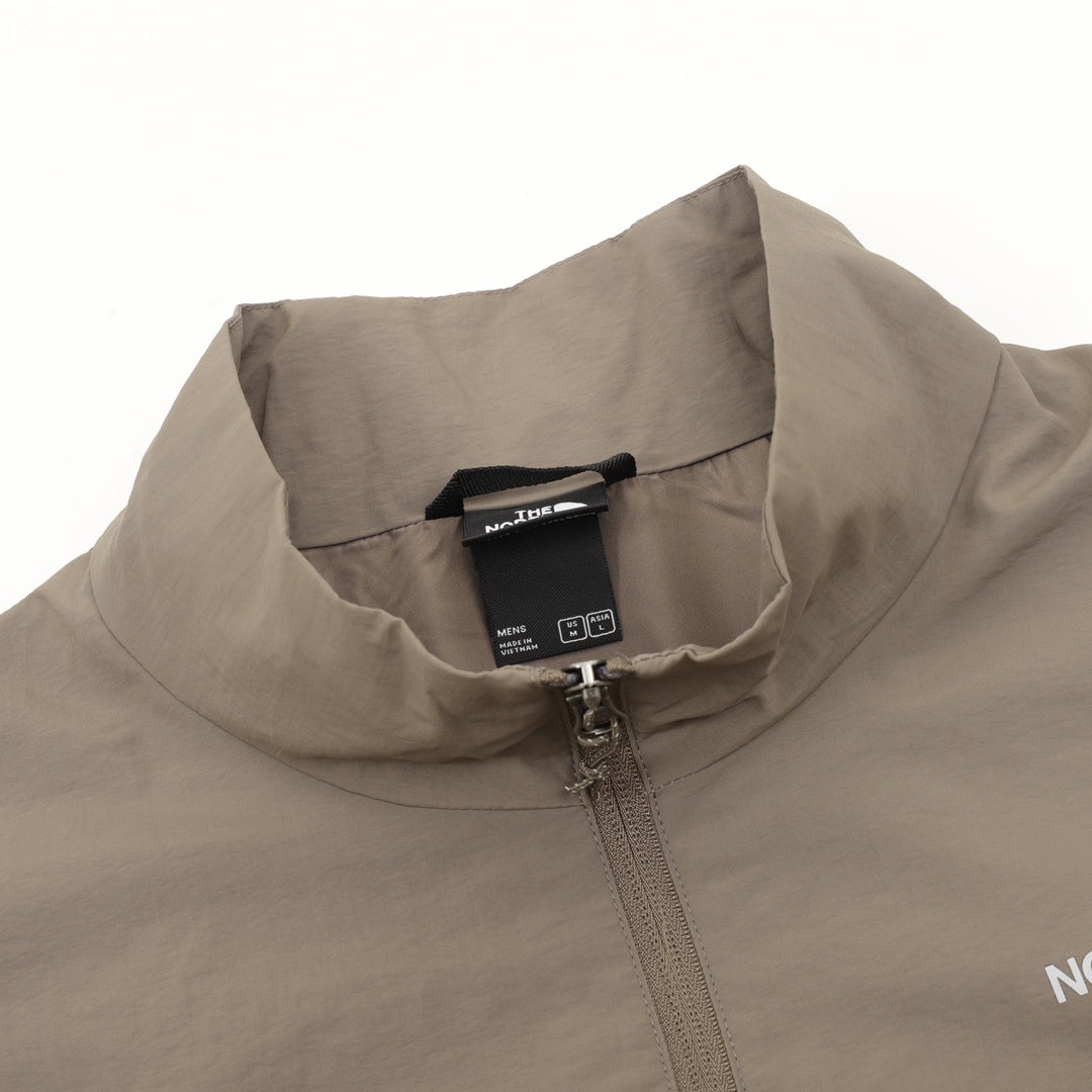 The North Face Taupe Brown Lightweight Windbreaker Full Zip Travel Outdoor Jacket Unisex Taupe Brown