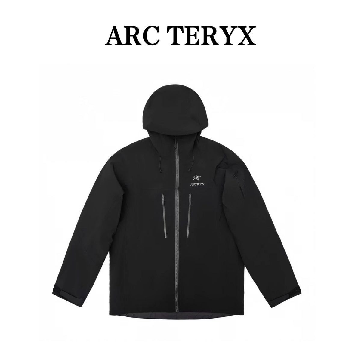 Alpha SV Gen 6 Waterproof Hard Shell Hooded Jacket for Skiing Hiking Outdoor Unisex black
