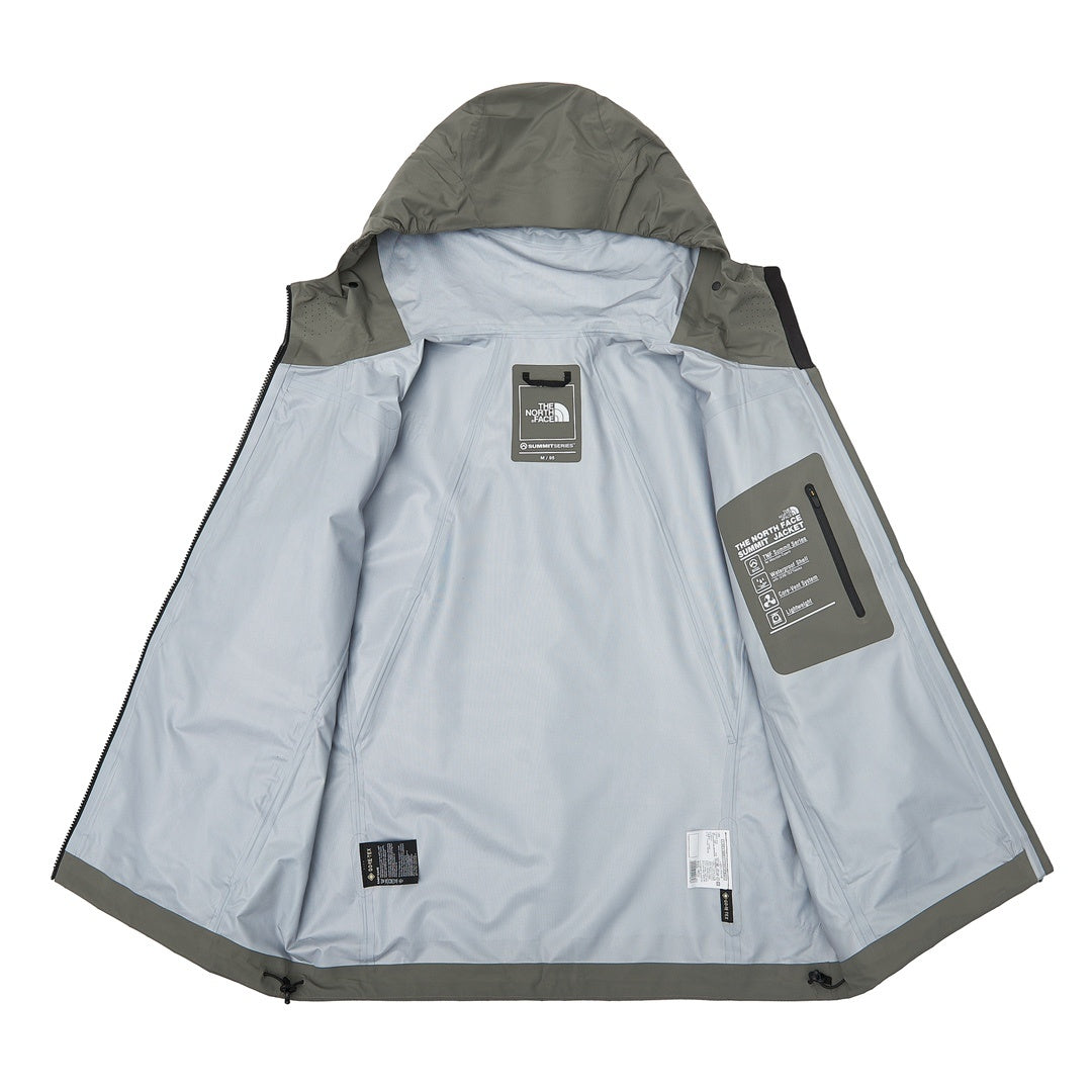 The North Face Summit Series  Hooded Windproof Camping Hiking Jacket Unisex Taupe Green