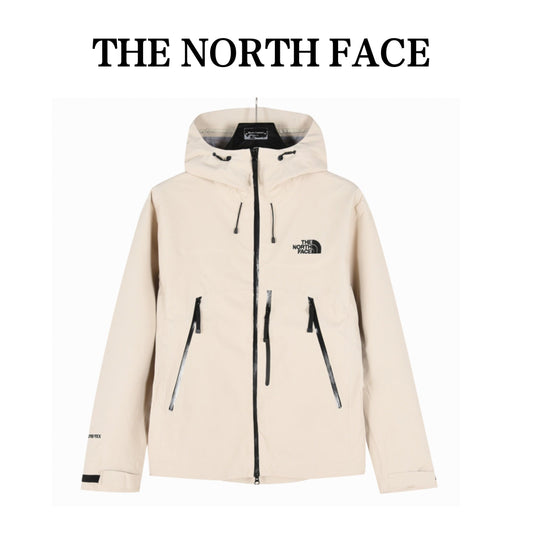The North Face Summit Series  Hooded Windproof Camping Hiking Jacket Unisex Cream